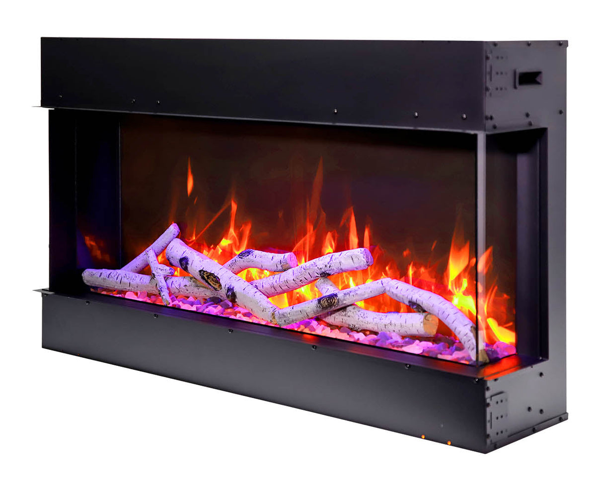 Amantii 40" 3-Sided Slim Electric Fireplace with 10 piece log set