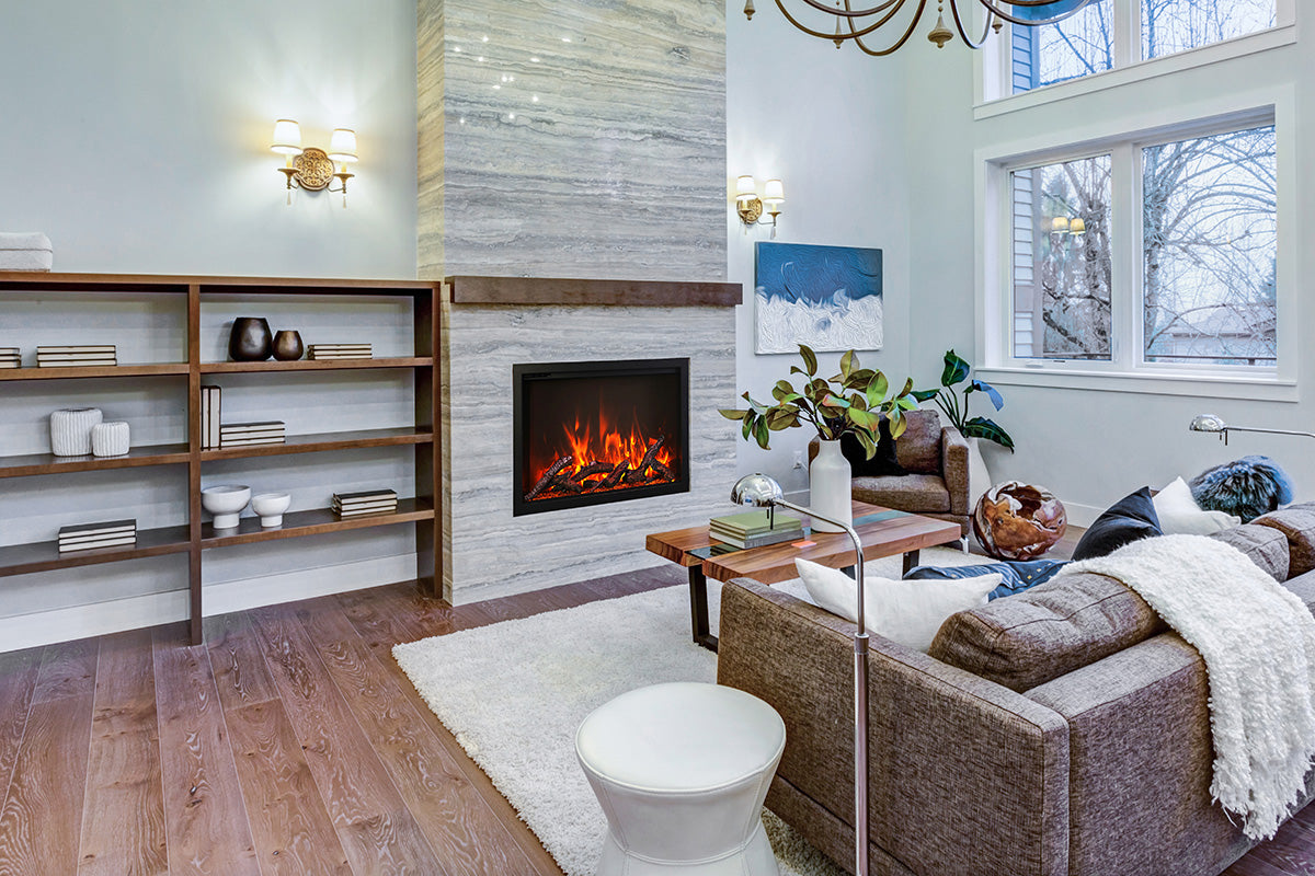 Amantii 38" Traditional Series Electric Fireplace Insert with 10 piece log set