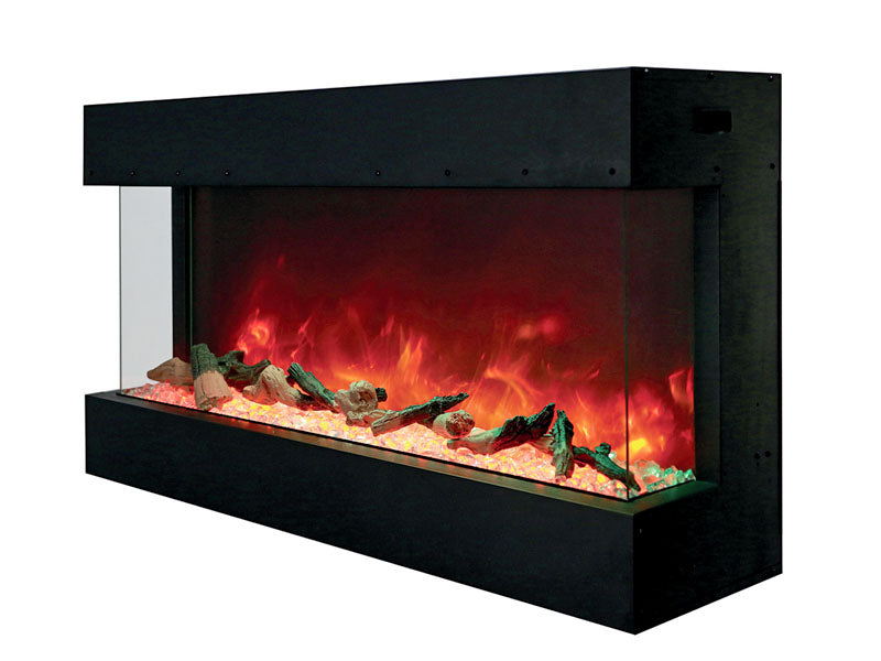 Amantii 40" 3-Sided Deep Indoor or Outdoor Electric Fireplace, with custom choice Media Kit