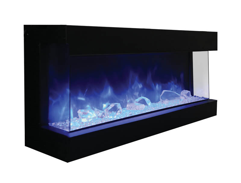 Amantii 60" 3-Sided Deep Indoor or Outdoor Electric Fireplace, with custom choice Media Kit