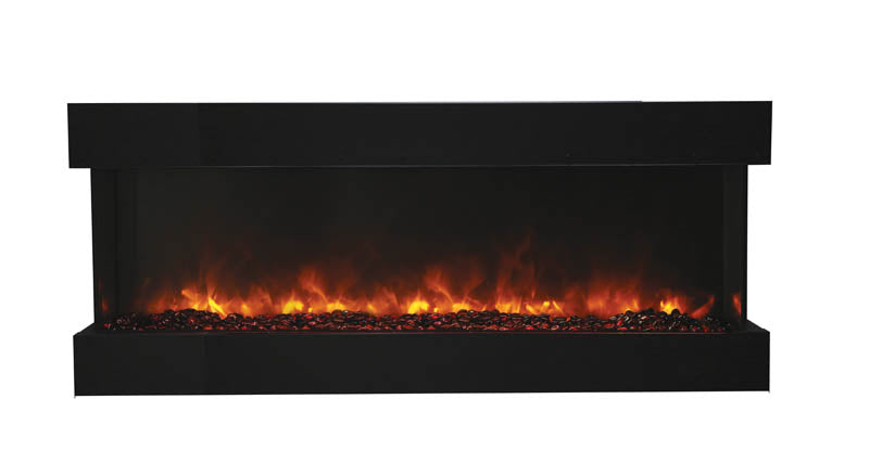 Amantii 60" 3-Sided Deep Indoor or Outdoor Electric Fireplace, with custom choice Media Kit
