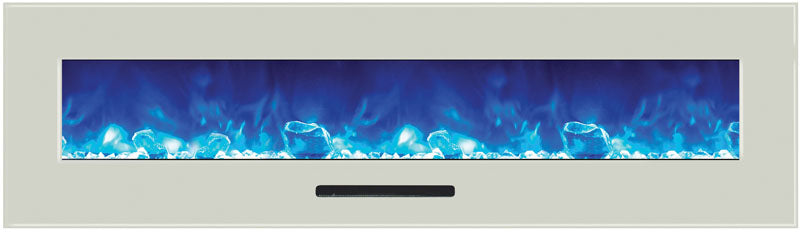 Amantii 72" Wall-Mount Electric Fireplace with Log Set and Glass Surround