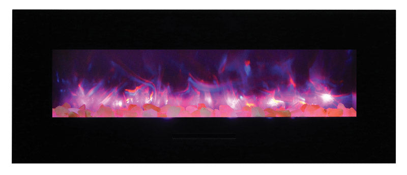Amantii 48" Wall-Mount Electric Fireplace with Log Set and Glass Surround