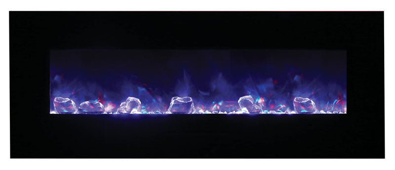 Amantii 48" Wall-Mount Electric Fireplace with Log Set and Glass Surround