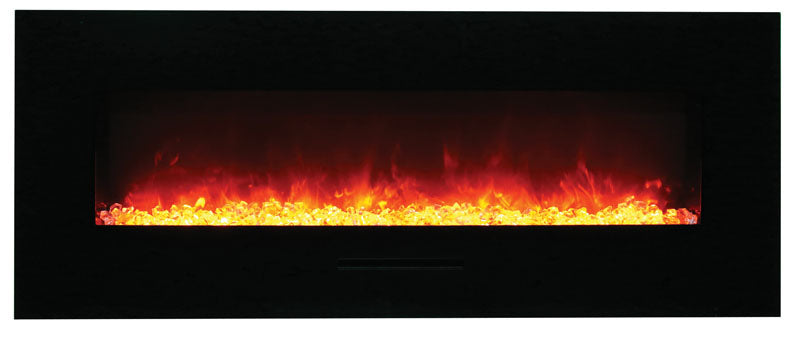 Amantii 48" Wall-Mount Electric Fireplace with Log Set and Glass Surround