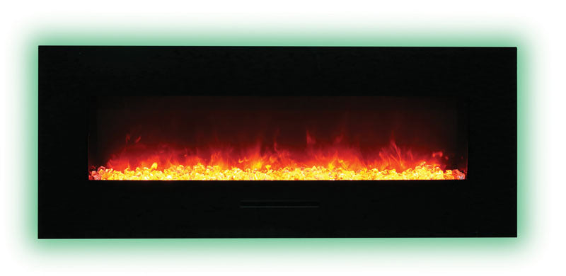 Amantii 48" Wall-Mount Electric Fireplace with Log Set and Glass Surround