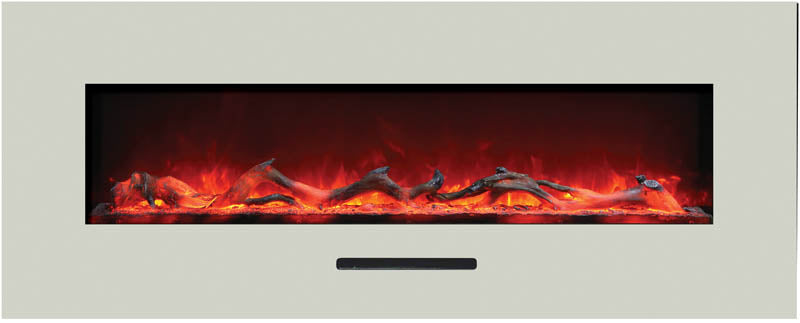 Amantii 48" Wall-Mount Electric Fireplace with Log Set and Glass Surround