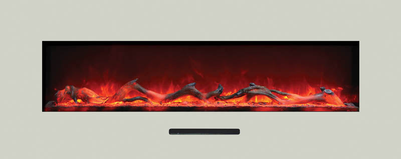 58" x 23" White Fireplace Glass Surround For WM-FM-48-5823-BG