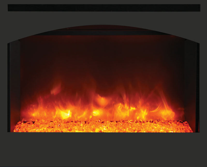 Amantii 31" Zero Clearance Electric Fireplace with Arch or Square Steel Surround