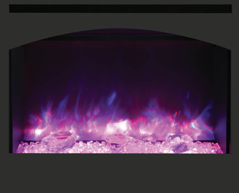 Amantii 31" Zero Clearance Electric Fireplace with Arch or Square Steel Surround
