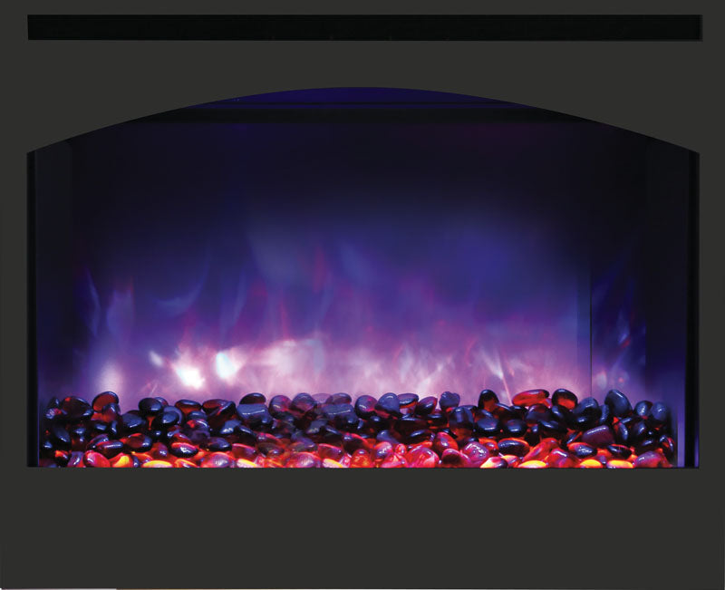 Amantii 31" Zero Clearance Electric Fireplace with Arch or Square Steel Surround