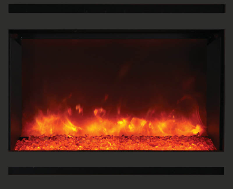 Amantii 31" Zero Clearance Electric Fireplace with Arch or Square Steel Surround