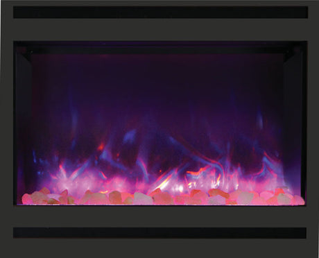Amantii 31" Zero Clearance Electric Fireplace with Arch or Square Steel Surround