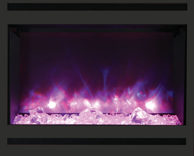 Amantii 31" Zero Clearance Electric Fireplace with Arch or Square Steel Surround