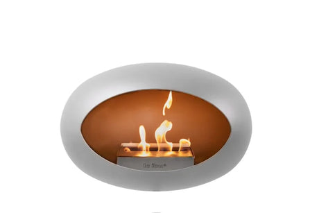 Le Feu Ground Wood High Dome Fireplace in Nickel Color