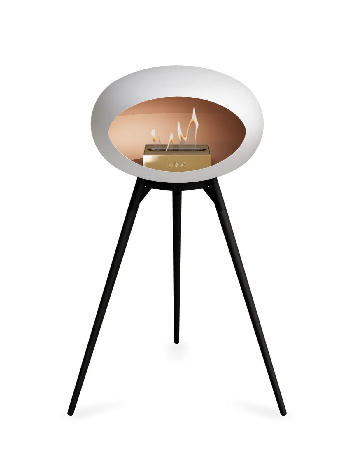 Le Feu Ground Wood High Dome Fireplace in White Color