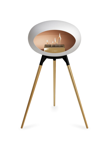 Le Feu Ground Wood High Dome Fireplace in White Color