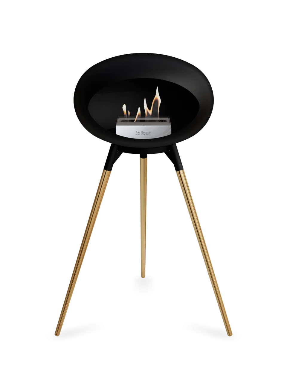 Le Feu Ground Wood High Dome Fireplace in Black Color