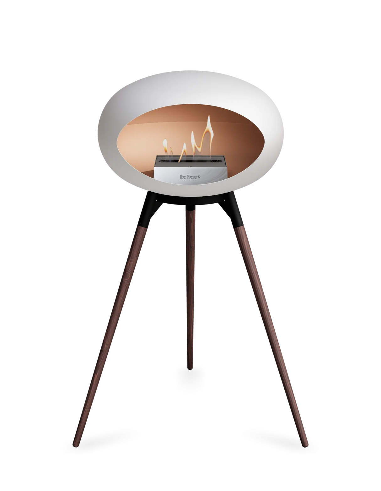 Le Feu Ground Wood High Dome Fireplace in White Color