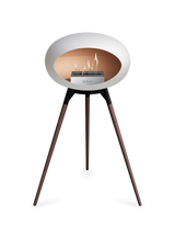 Le Feu Ground Wood High Dome Fireplace in White Color