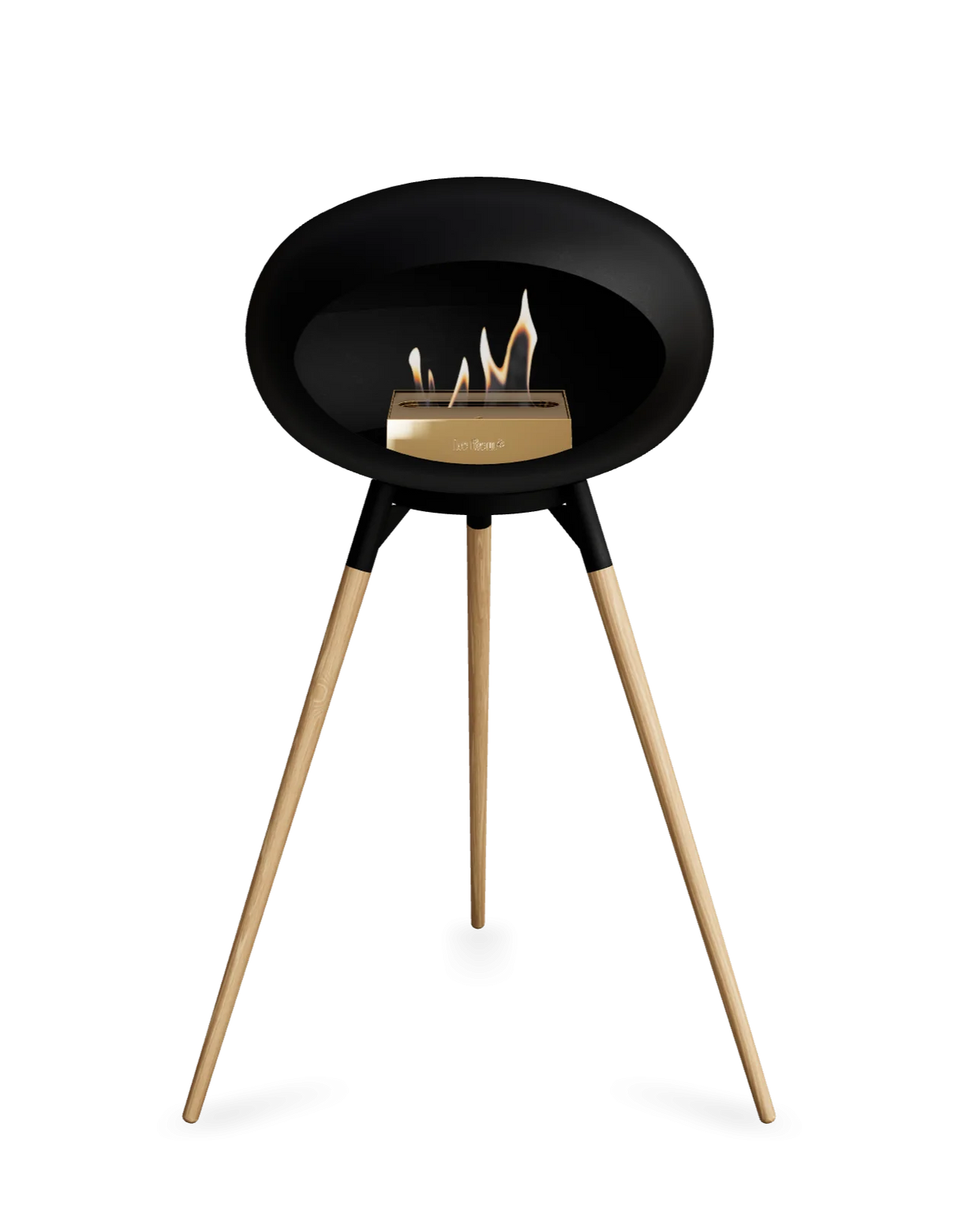 Le Feu Ground Wood High Dome Fireplace in Black Color