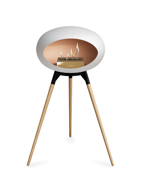 Le Feu Ground Wood High Dome Fireplace in White Color