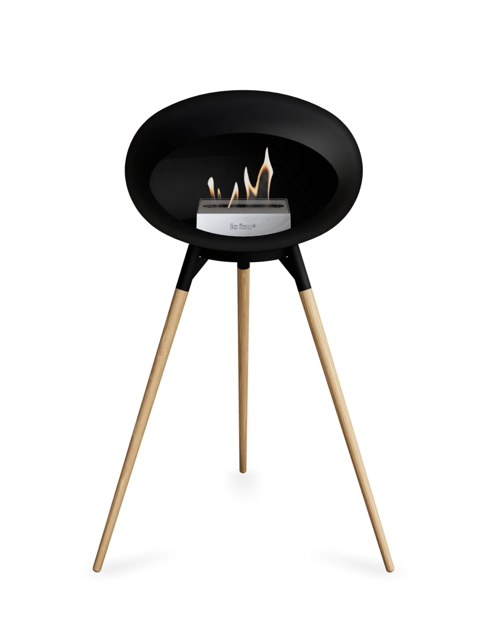 Le Feu Ground Wood High Dome Fireplace in Black Color