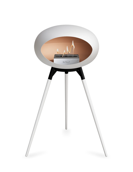 Le Feu Ground Wood High Dome Fireplace in White Color