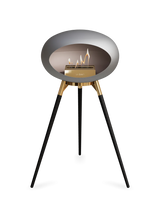 Le Feu Ground Wood High Dome Fireplace in Nickel Color