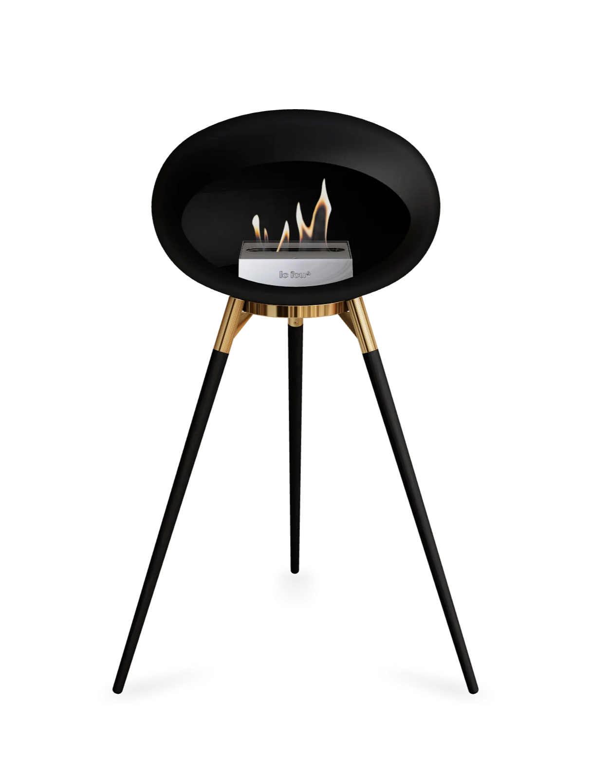 Le Feu Ground Wood High Dome Fireplace in Black Color