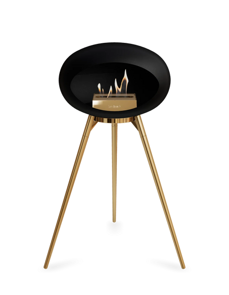 Le Feu Ground Wood High Dome Fireplace in Black Color