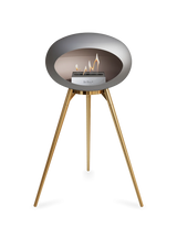 Le Feu Ground Wood High Dome Fireplace in Nickel Color