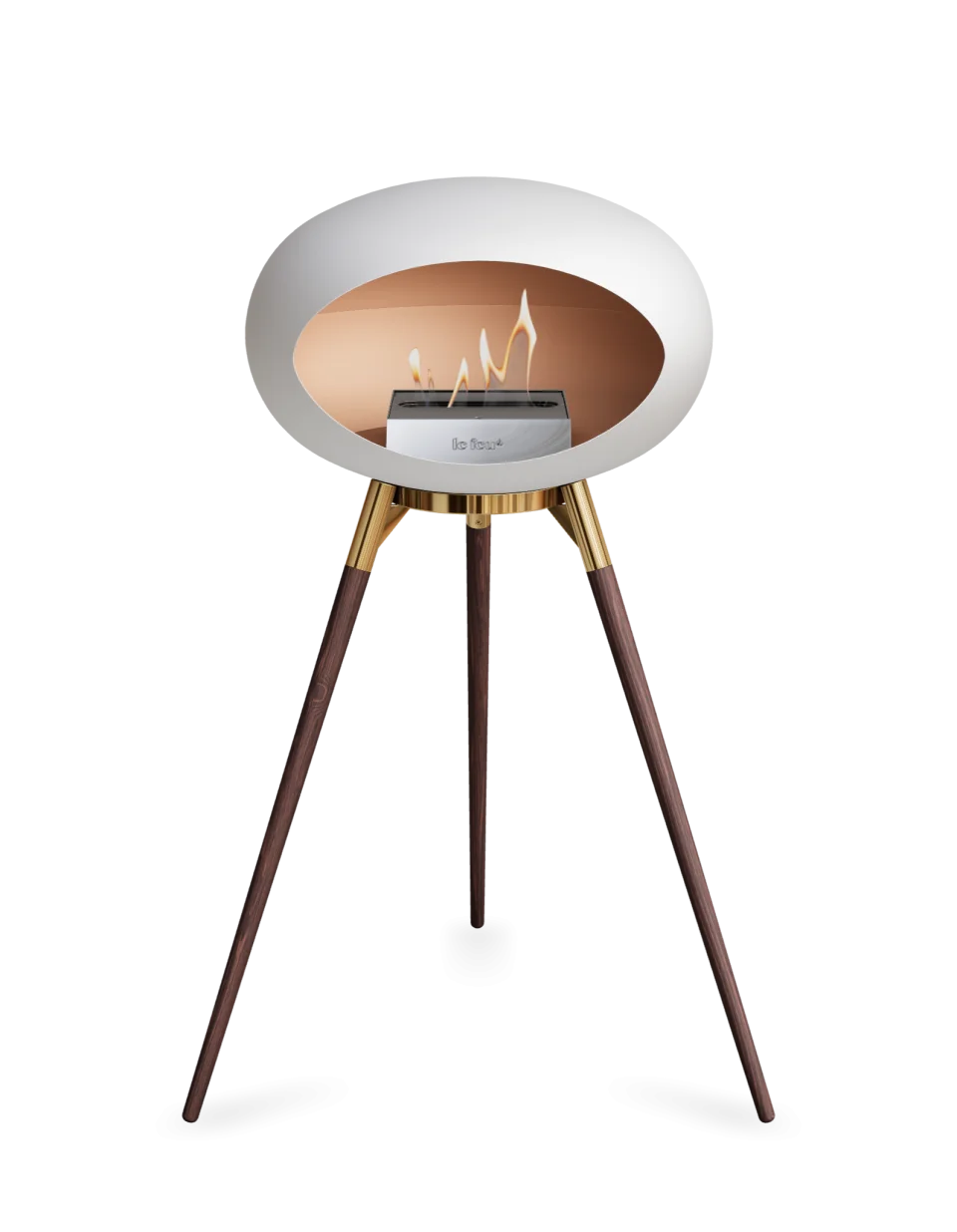 Le Feu Ground Wood High Dome Fireplace in White Color