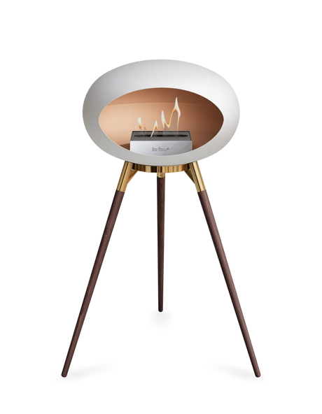 Le Feu Ground Wood High Dome Fireplace in White Color