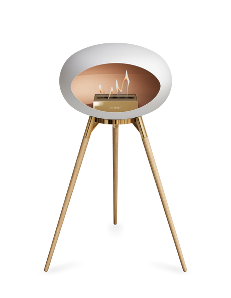 Le Feu Ground Wood High Dome Fireplace in White Color