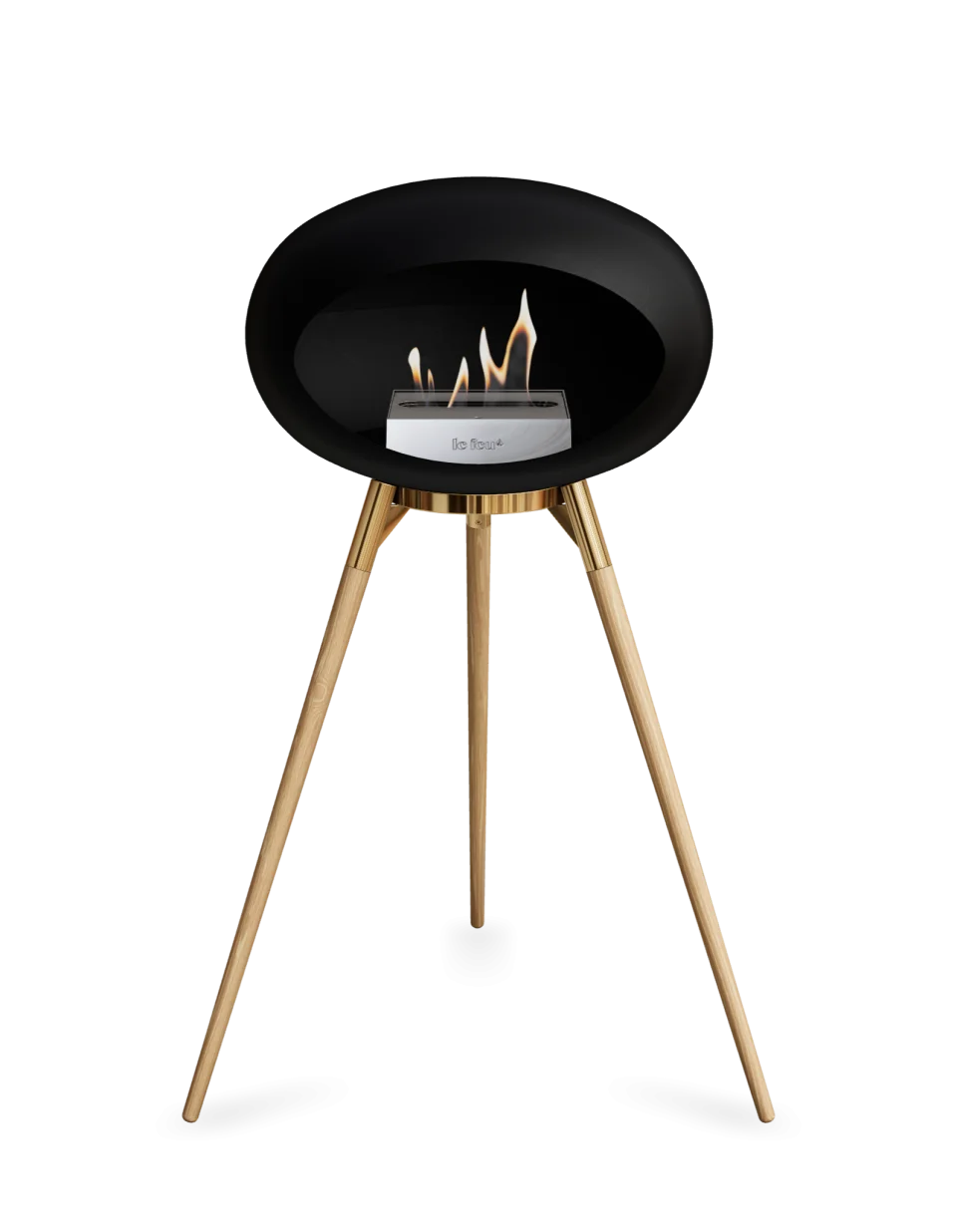 Le Feu Ground Wood High Dome Fireplace in Black Color