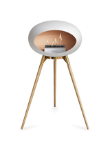 Le Feu Ground Wood High Dome Fireplace in White Color