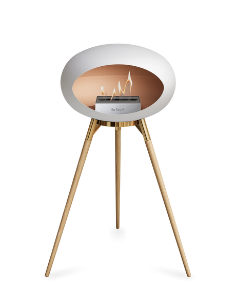 Le Feu Ground Wood High Dome Fireplace in White Color