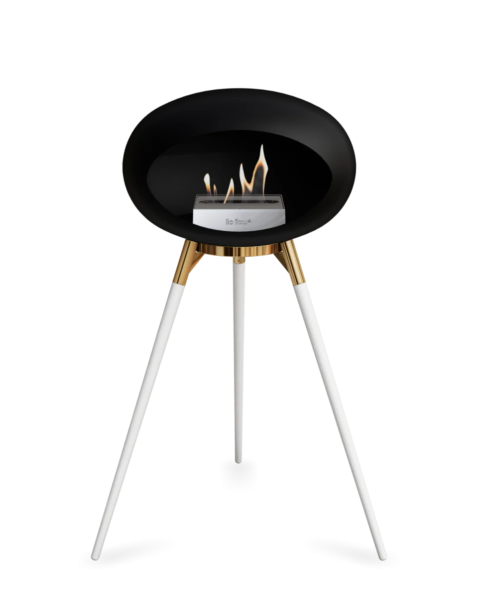 Le Feu Ground Wood High Dome Fireplace in Black Color