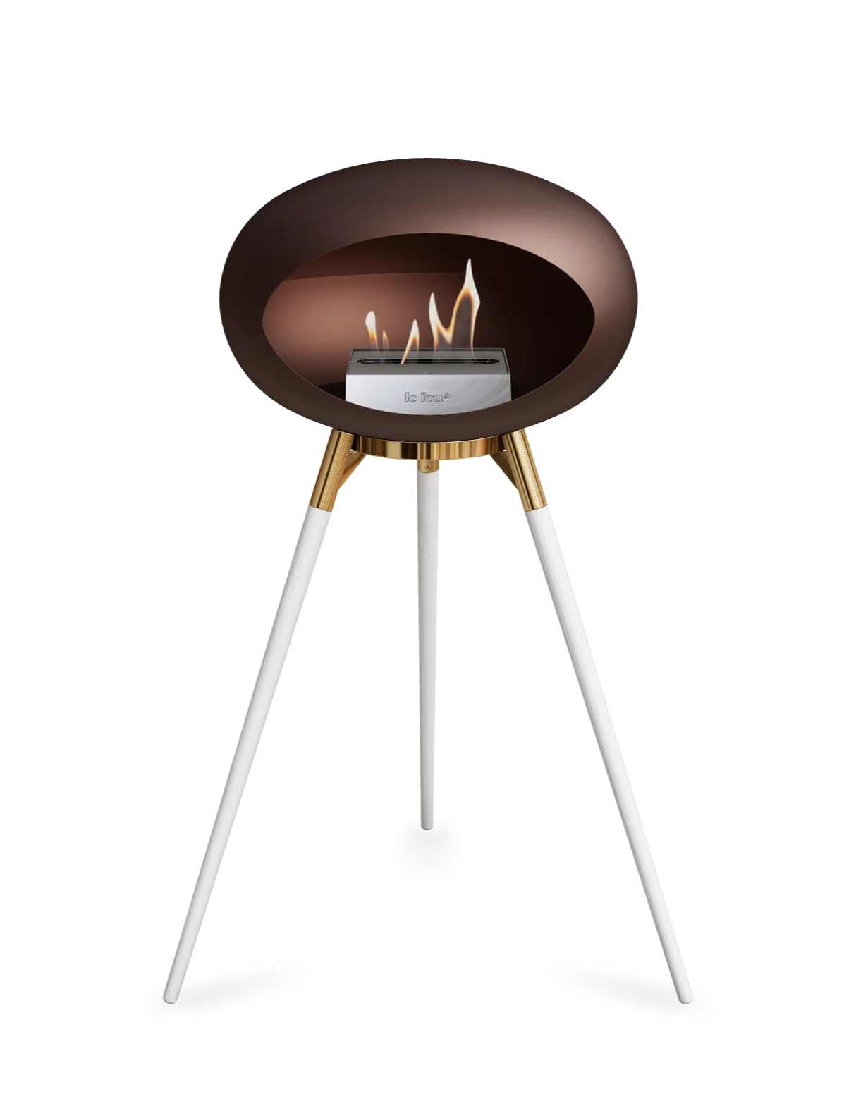 Le Feu Ground Wood High Dome Fireplace in Mocha Color