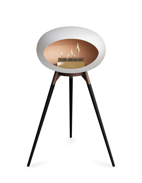 Le Feu Ground Wood High Dome Fireplace in White Color