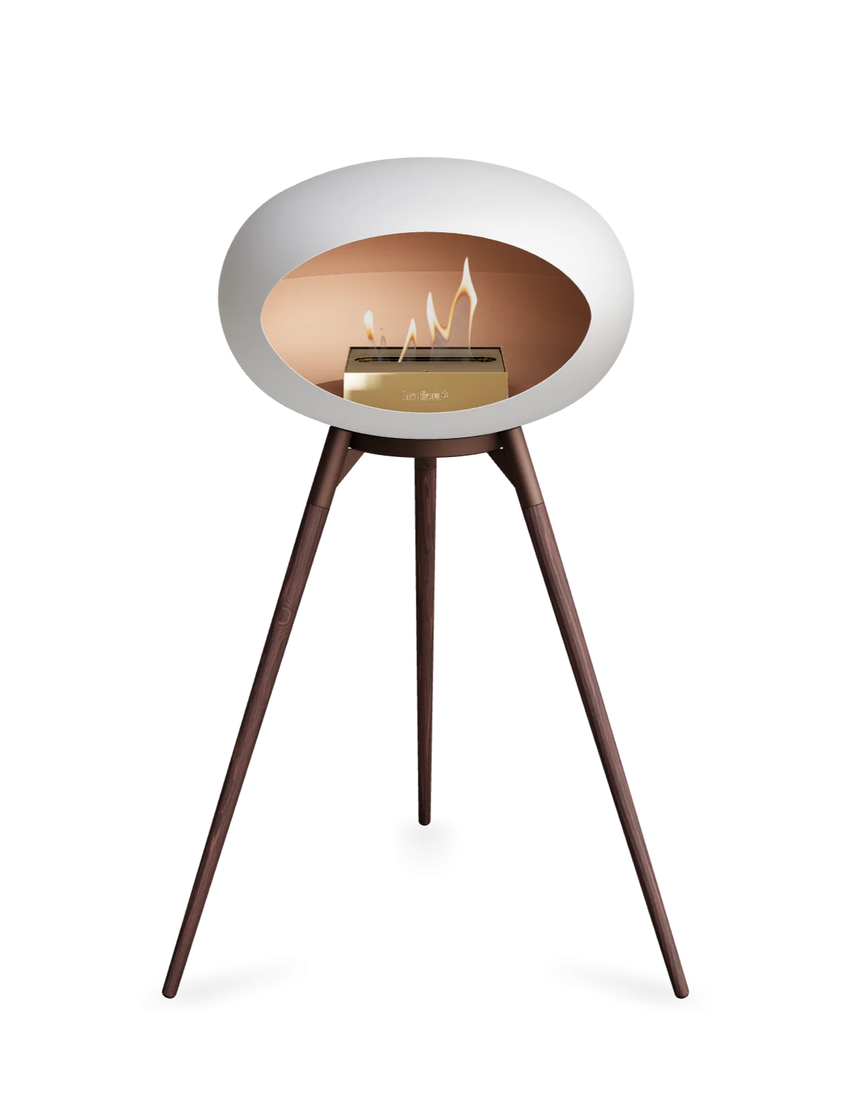 Le Feu Ground Wood High Dome Fireplace in White Color