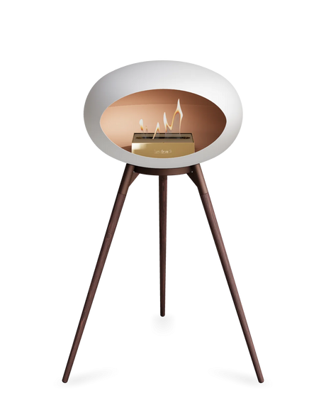 Le Feu Ground Wood High Dome Fireplace in White Color