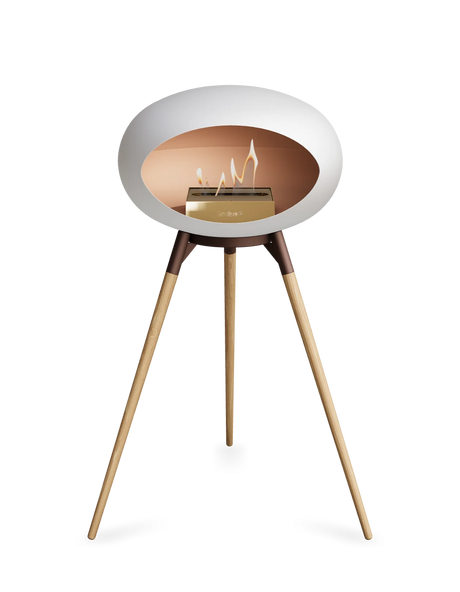 Le Feu Ground Wood High Dome Fireplace in White Color