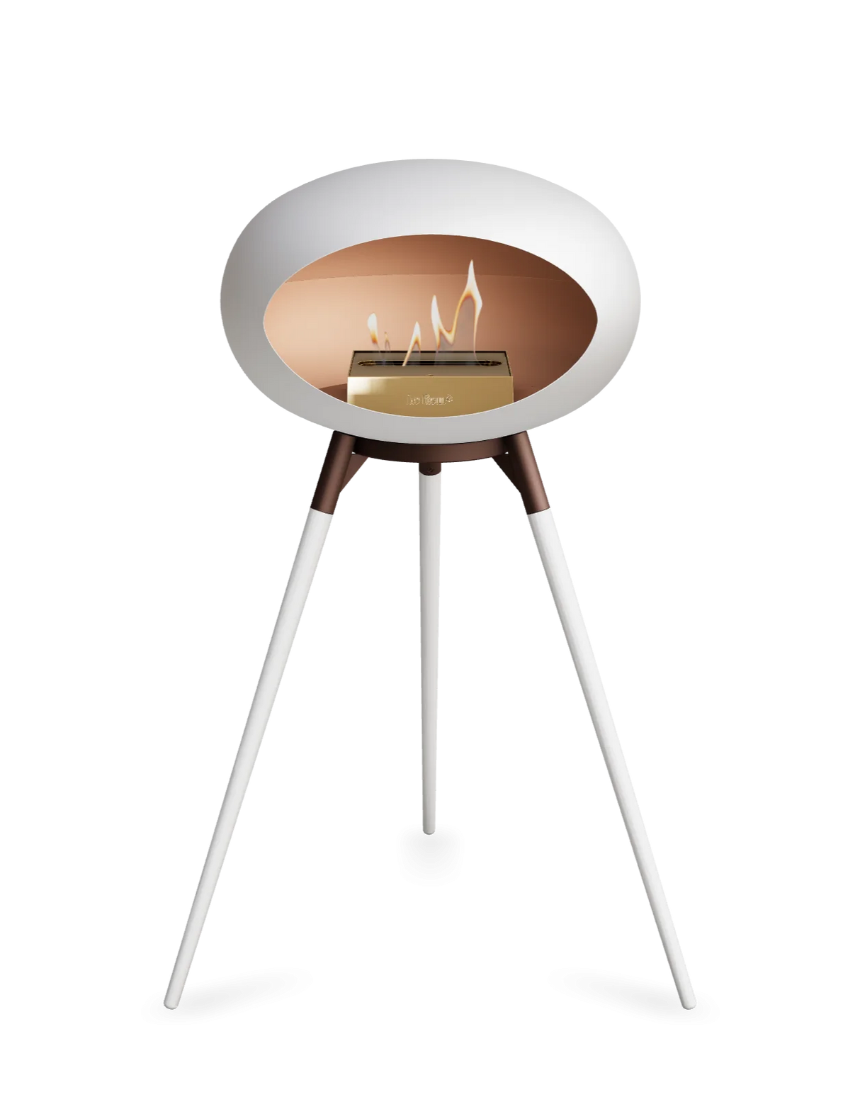 Le Feu Ground Wood High Dome Fireplace in White Color