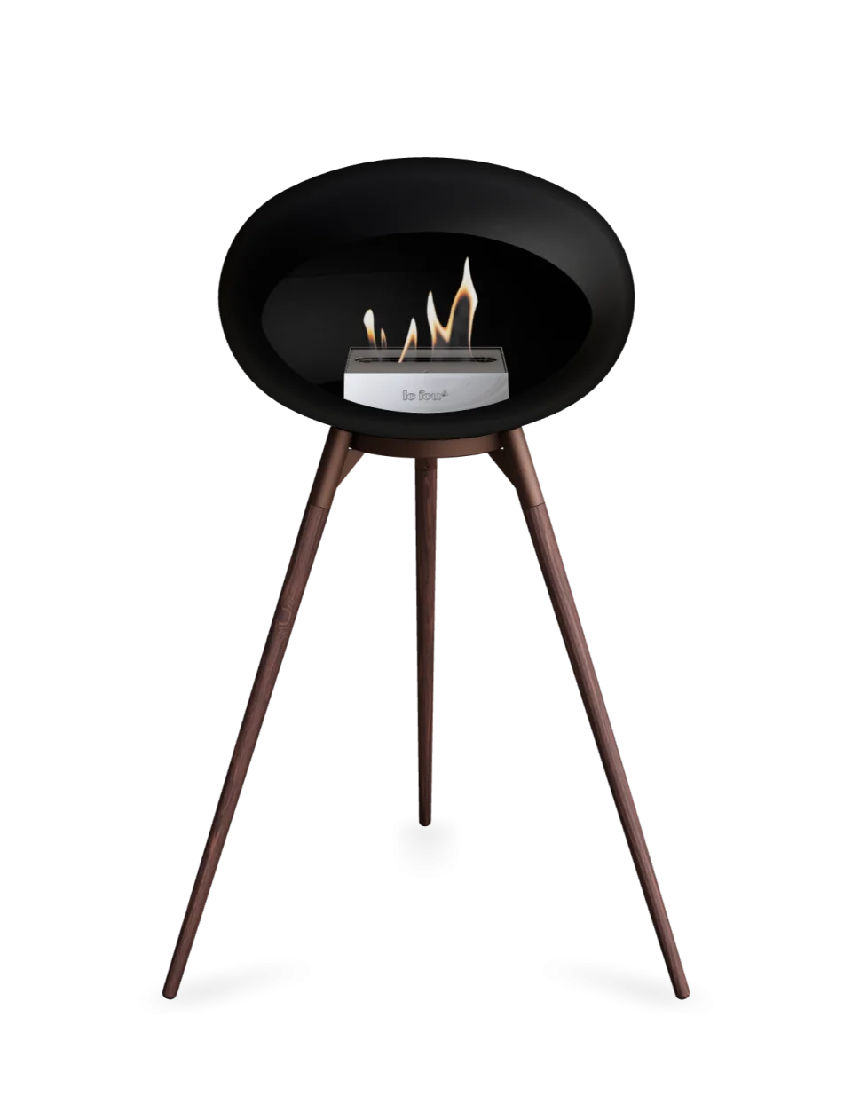 Le Feu Ground Wood High Dome Fireplace in Black Color