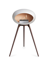 Le Feu Ground Wood High Dome Fireplace in White Color