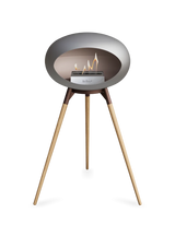 Le Feu Ground Wood High Dome Fireplace in Nickel Color