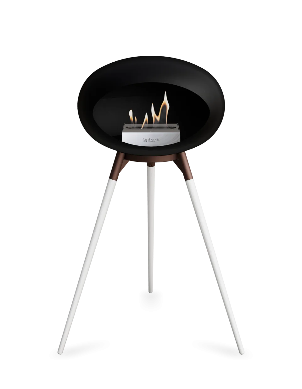 Le Feu Ground Wood High Dome Fireplace in Black Color