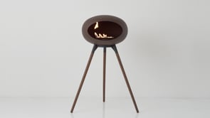 Le Feu Ground Wood High Dome Fireplace in White Color